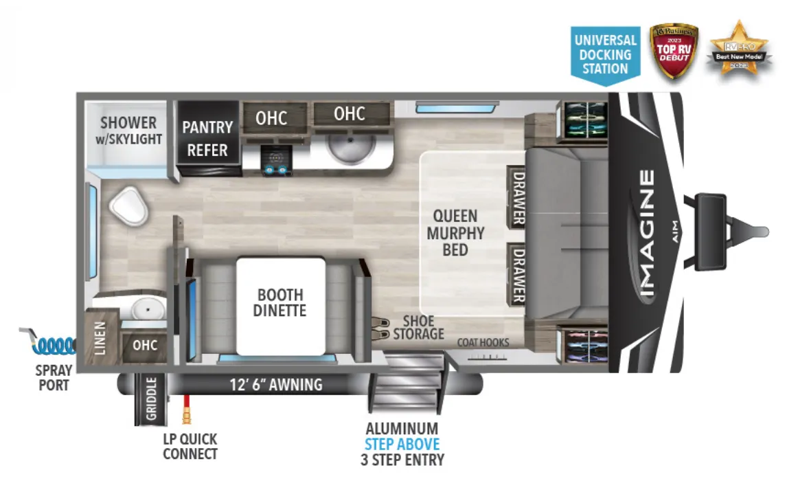 2023 Grand Design Imagine AIM 15RB - Floor plan