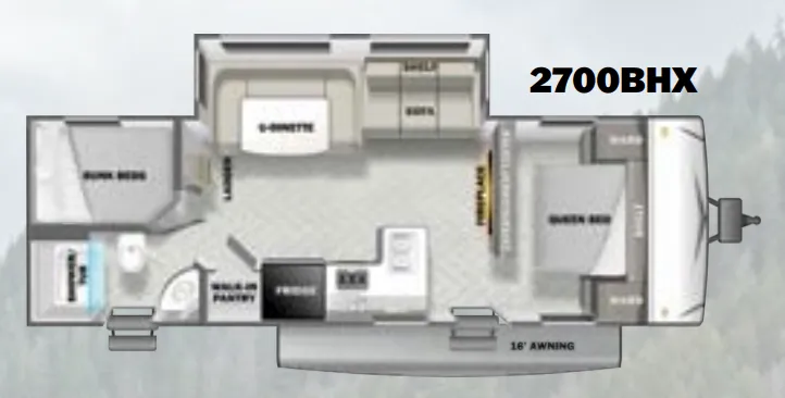 Forest River EVO Lite 2700BHX floor plan