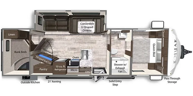 Dutchmen Kodiak Ultra-Lite Ultra-Lite 296BHSL floor plan