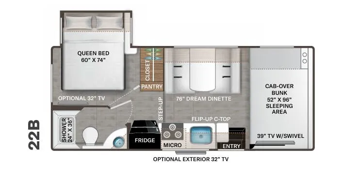 Thor Motor Coach Chateau 22B floor plan