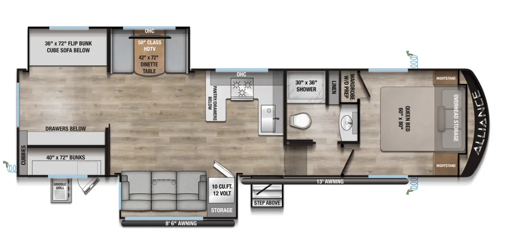 2026 Alliance RV Avenue 30BH floor plan