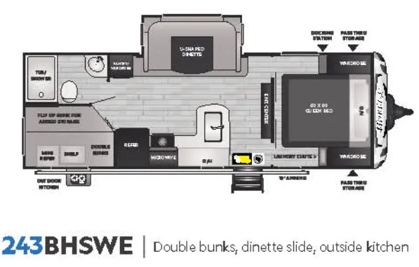 2021 Keystone Bullet 243BHSWE - Floor plan