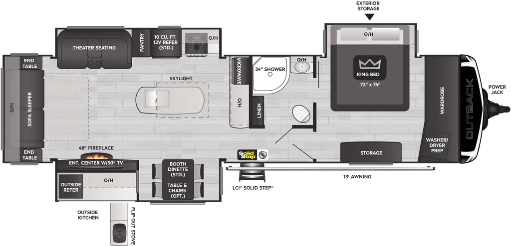 2024 Keystone Outback 330RL floor plan