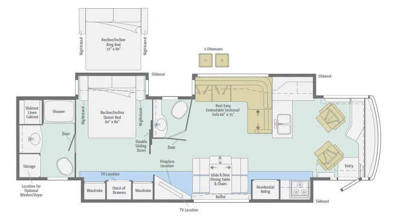 Winnebago Meridian 40R floor plan