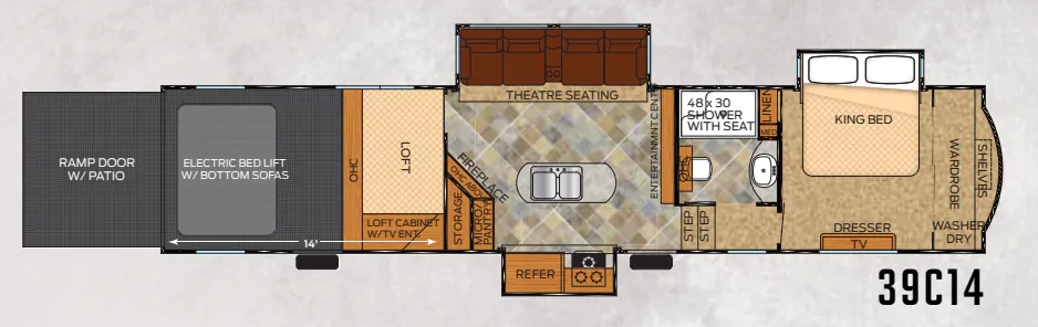 Forest River Vengeance Touring Edition 39C14 floor plan