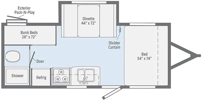 2022 Winnebago Micro Minnie 2100BH - Floor plan