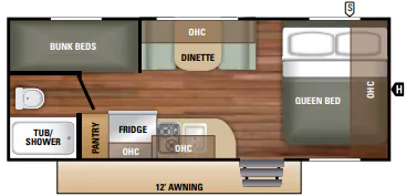 Starcraft Launch Outfitter 7 17BH floor plan