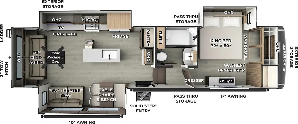 2026 Forest River Flagstaff Classic F361RLS floor plan