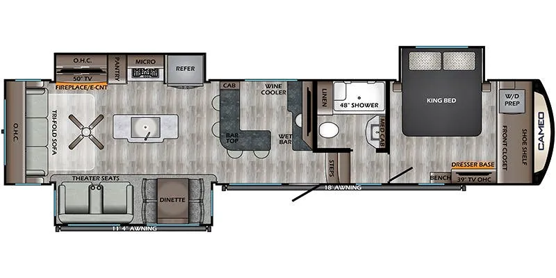 2019 CrossRoads Cameo CE3921BR floor plan