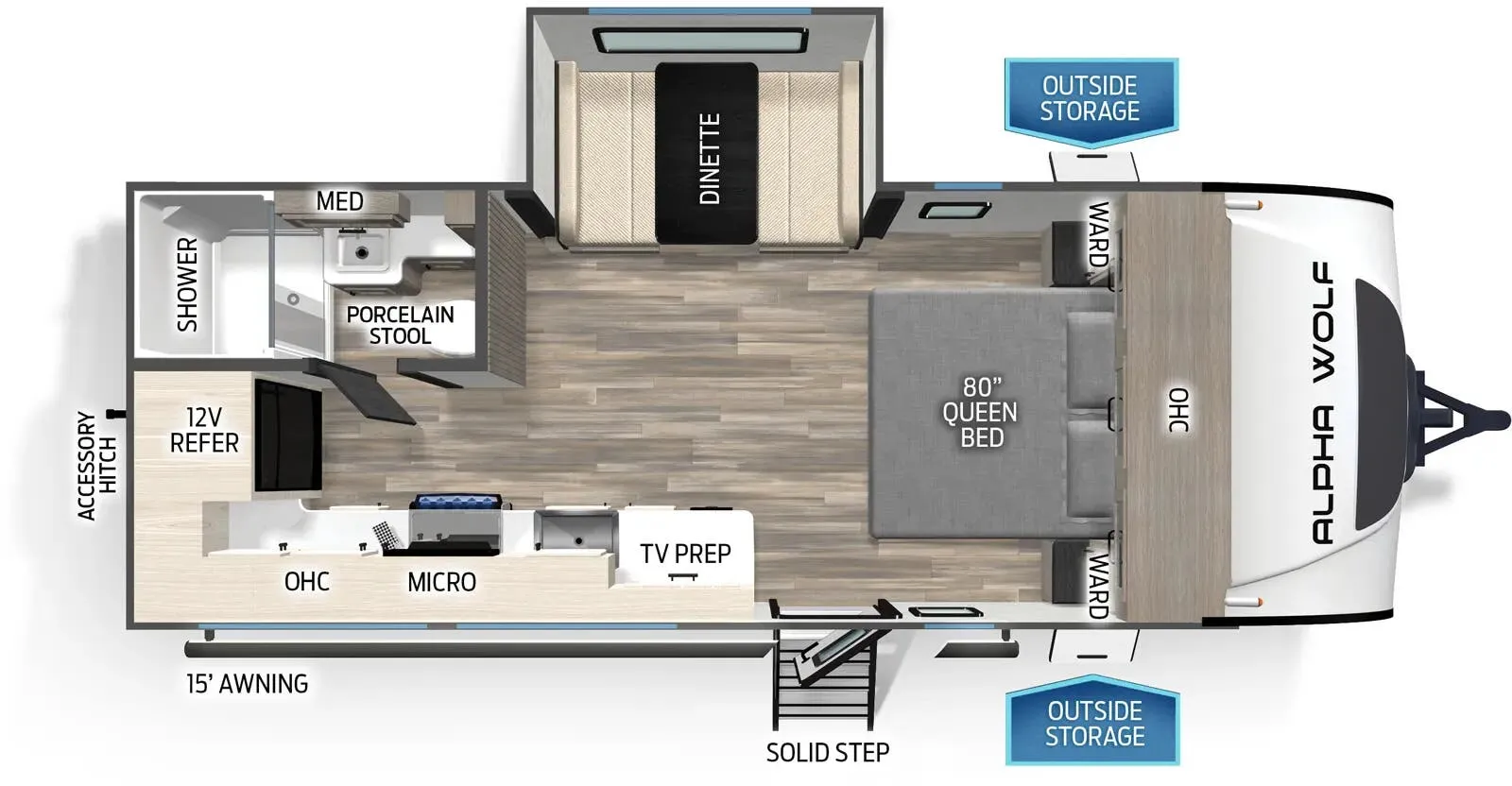 Forest River Cherokee Alpha Wolf 17MKE floor plan