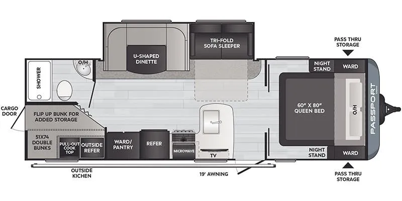 2022 Keystone Passport SL Series 268BH - Floor plan