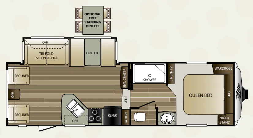 Keystone Cougar XLite 26RLS floor plan