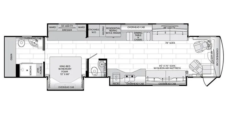 2017 American Coach American Dream 45A - Floor plan
