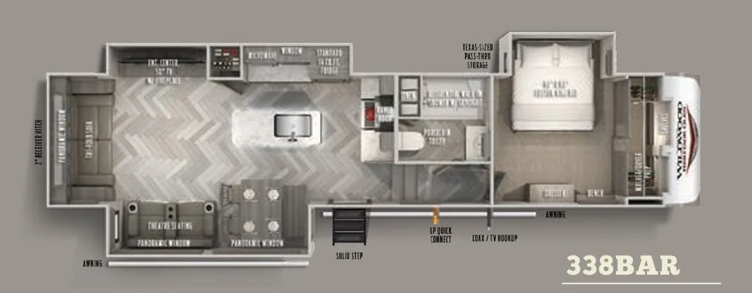 Forest River Wildwood Heritage Glen 338BAR floor plan