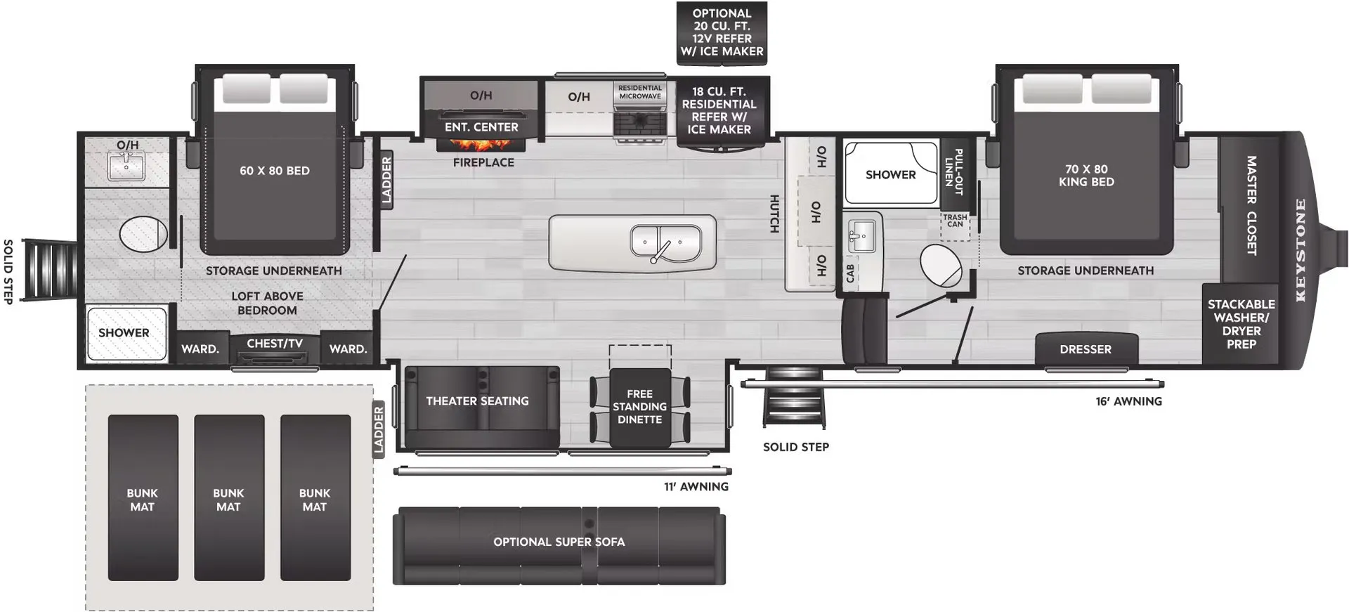 2026 Keystone Alpine Avalanche Edition 390DS - Floor plan