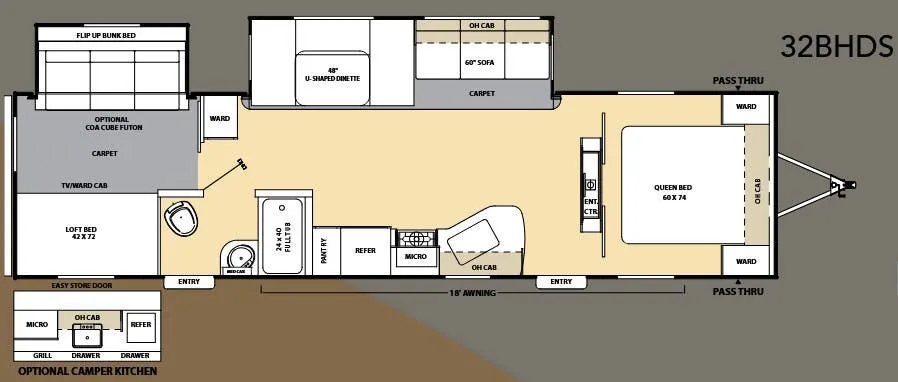 Coachmen Catalina 32 BHDS floor plan
