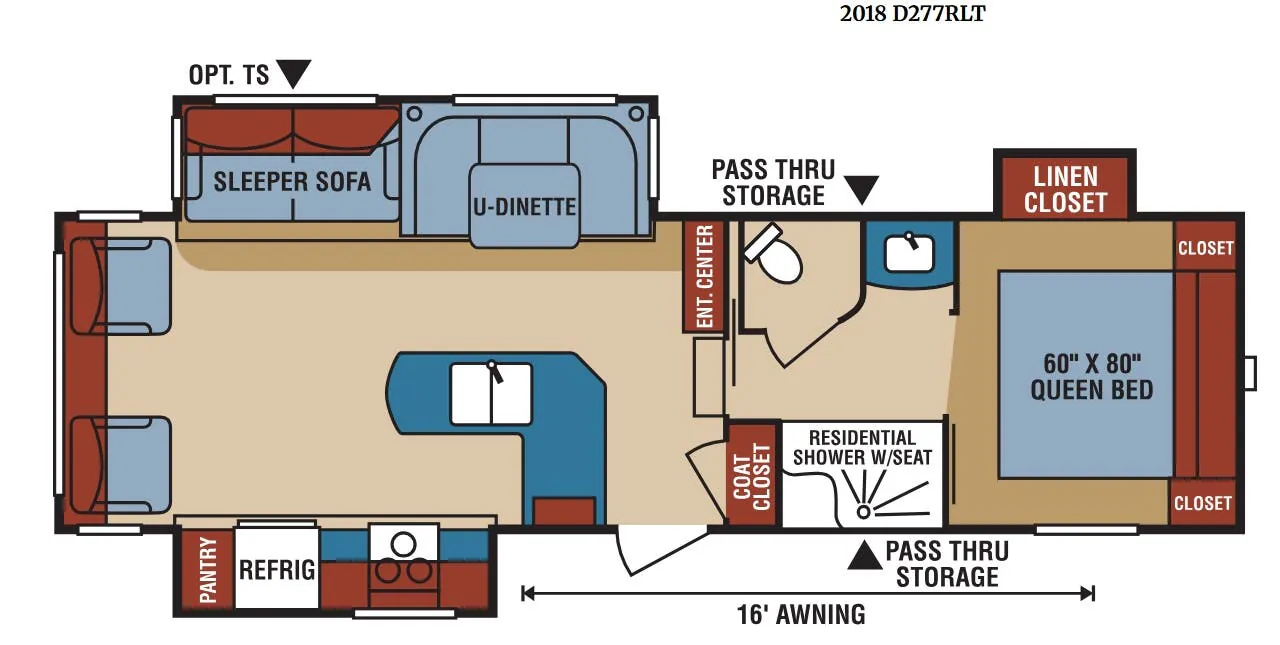 K-Z Durango Sport D277RLT floor plan