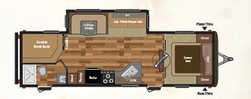 Keystone Hideout 28BHS floor plan