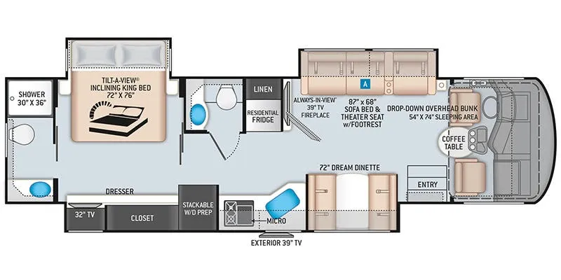Thor Motor Coach Miramar 35.4 floor plan