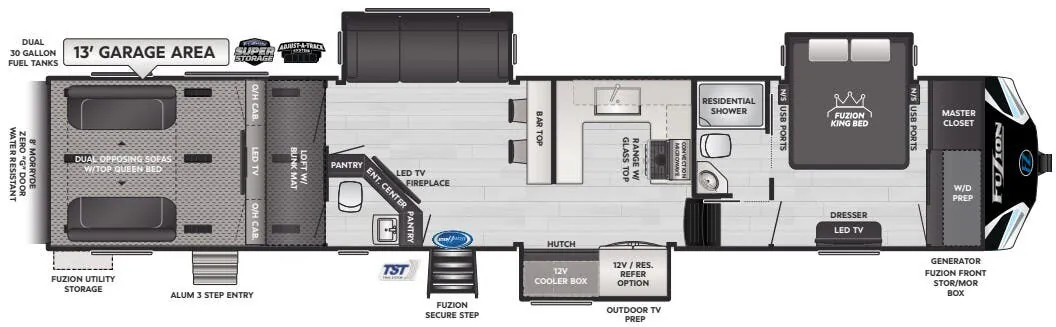 Keystone Fuzion 421 floor plan