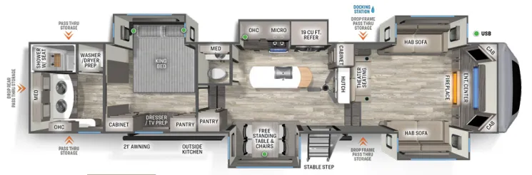 Forest River Sandpiper Luxury 391FLRB floor plan