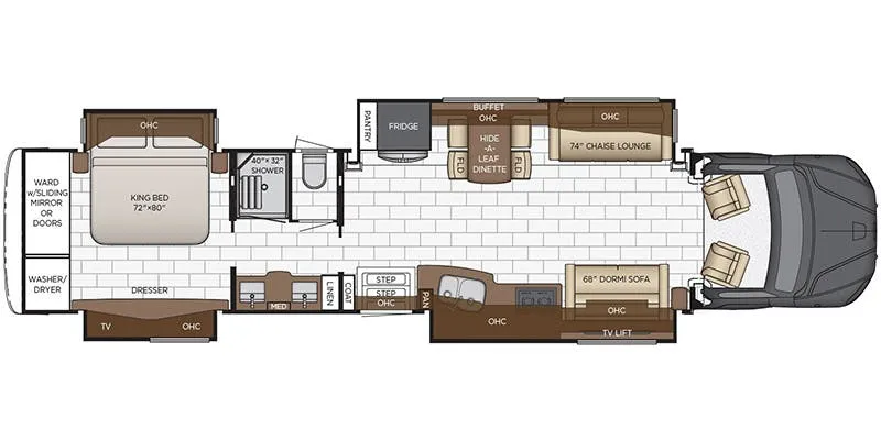Newmar Supreme Aire 4575 floor plan