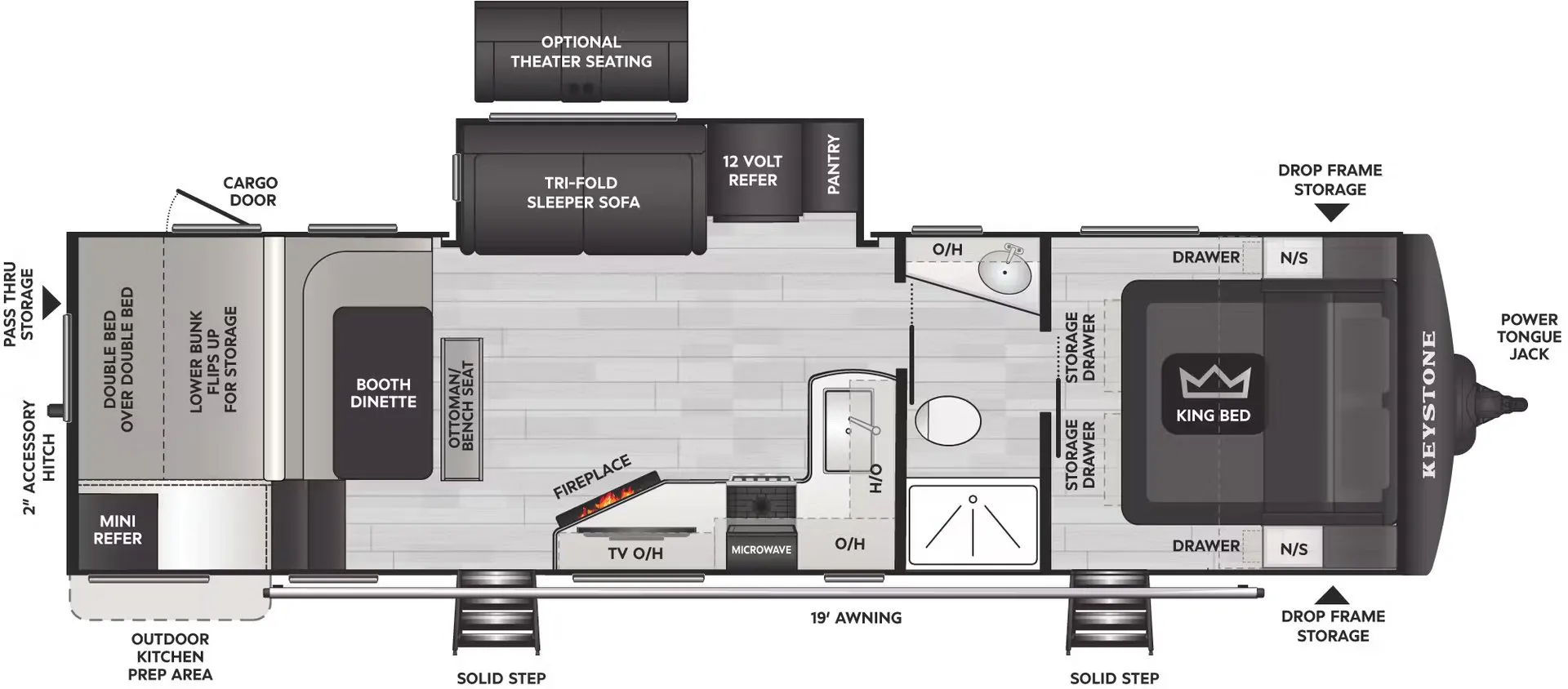 Keystone Cougar Half-Ton 30BHSWE floor plan