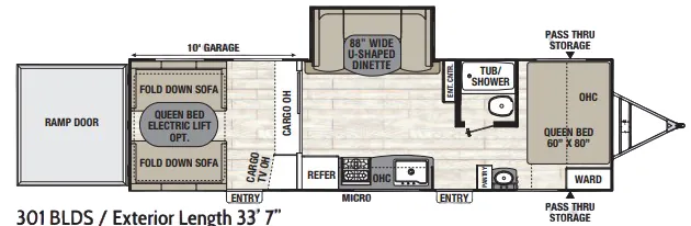 Coachmen Freedom Express Blast 301 BLDS floor plan
