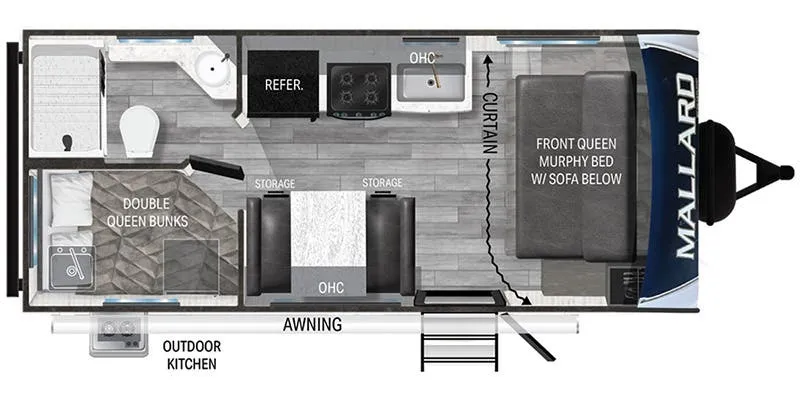 Heartland Mallard T180BH floor plan