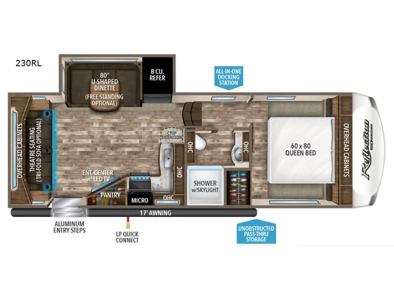 2019 Grand Design Reflection 150 Series 230RL - Floor plan