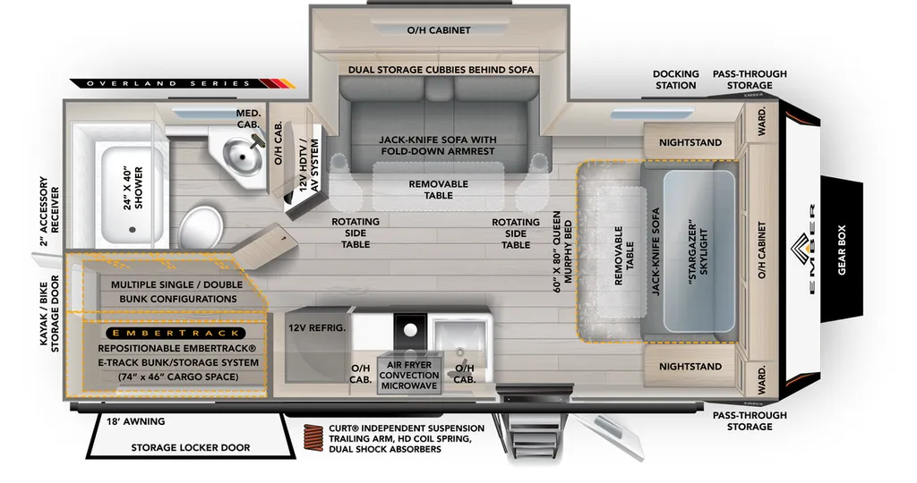 2027 Ember RV Overland 221MSL floor plan