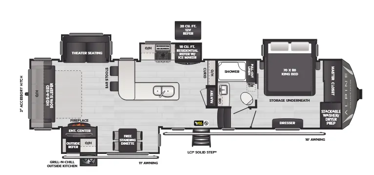 Keystone Avalanche 338GK floor plan