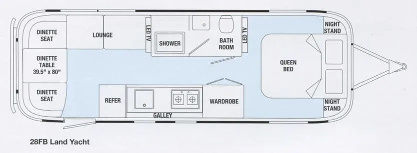 Airstream Land Yacht 28FB floor plan