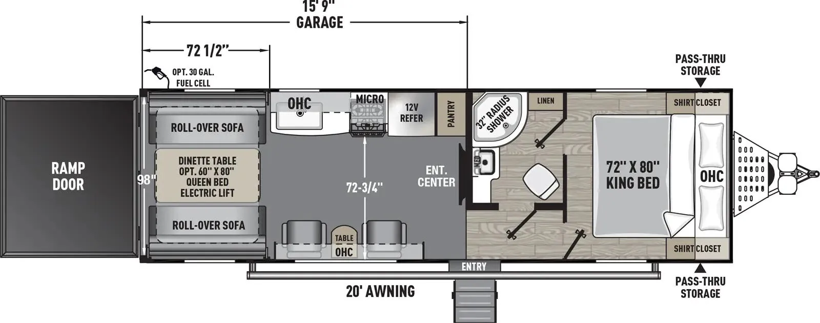 Forest River Work and Play 27LT floor plan