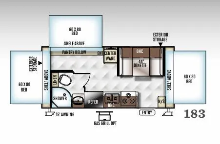 Forest River Flagstaff Shamrock 183 floor plan