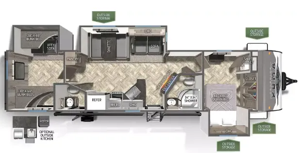 Palomino Puma 32BHQS floor plan