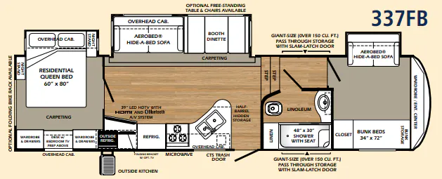 Forest River Wildcat 337FB floor plan