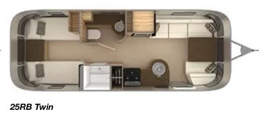 Airstream Flying Cloud 25RB Twin floor plan