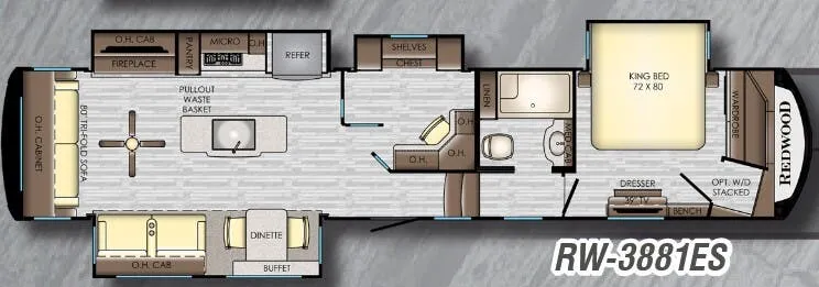 CrossRoads Redwood 3881ES floor plan