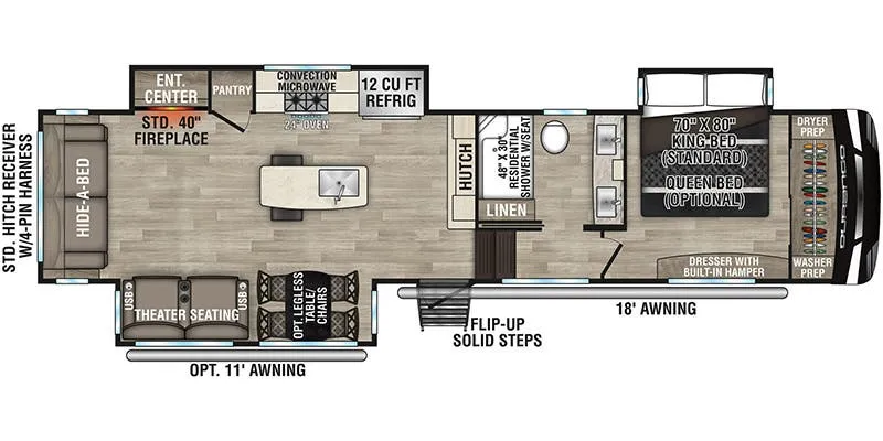 K-Z Durango D333RLT floor plan