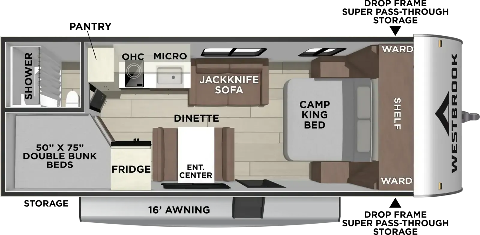 Forest River Westbrook 25BHCC floor plan
