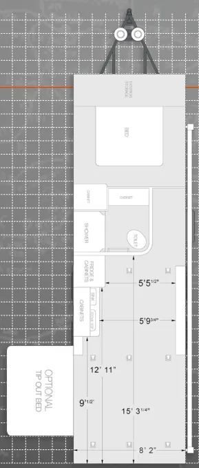 ATC Half Ton 8.5x28 Front Bedroom floor plan