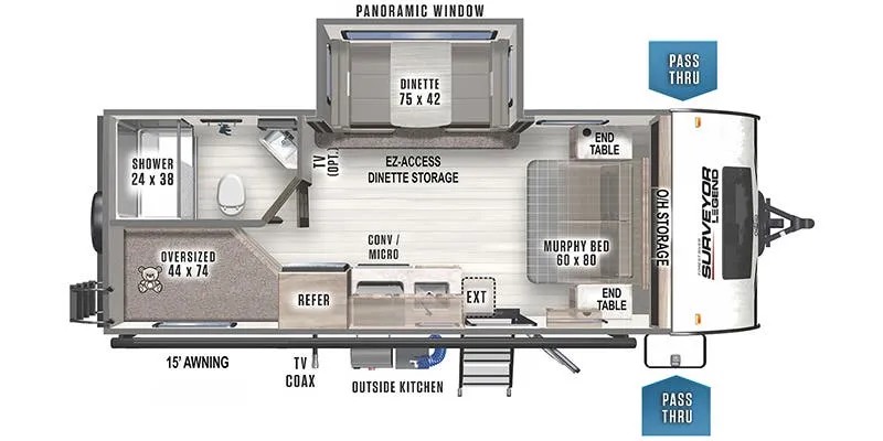2022 Forest River Surveyor Legend 19MDBLE floor plan
