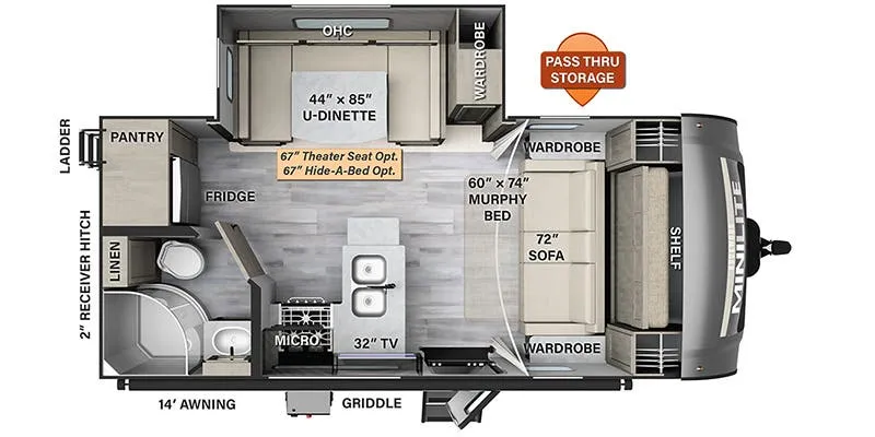 2024 Forest River Rockwood Mini Lite 2104S - Floor plan
