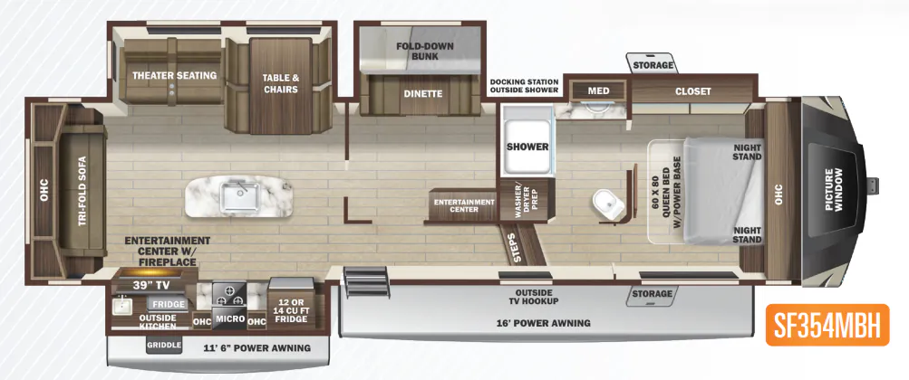 Highland Ridge Silverstar XLT SF354MBH floor plan