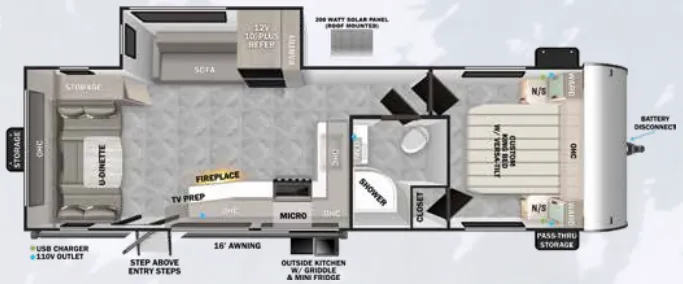 Forest River Wildwood 25RD floor plan