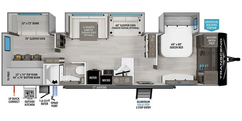 Grand Design Transcend Xplor 331BH floor plan