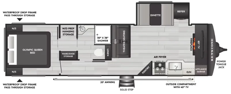 2026 Keystone Hideout Sport West 291BRWE - Floor plan