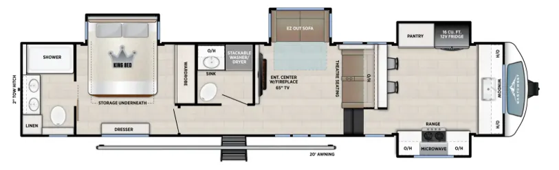 East to West Tandara 381FK floor plan