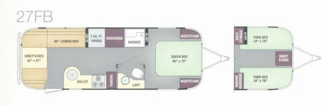 2017 Airstream International Serenity 27FB floor plan